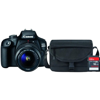 Canon EOS 4000D DSLR Kit 18-55mm Lens, Bag & 16GB SD Card